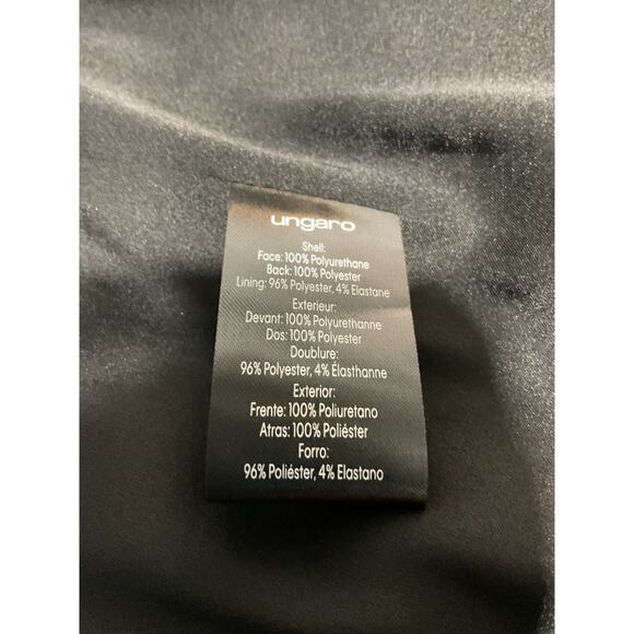 Ungaro 'Charlotte' Black Vegan Leather Trench Coat Size S - Picture 6 of 6